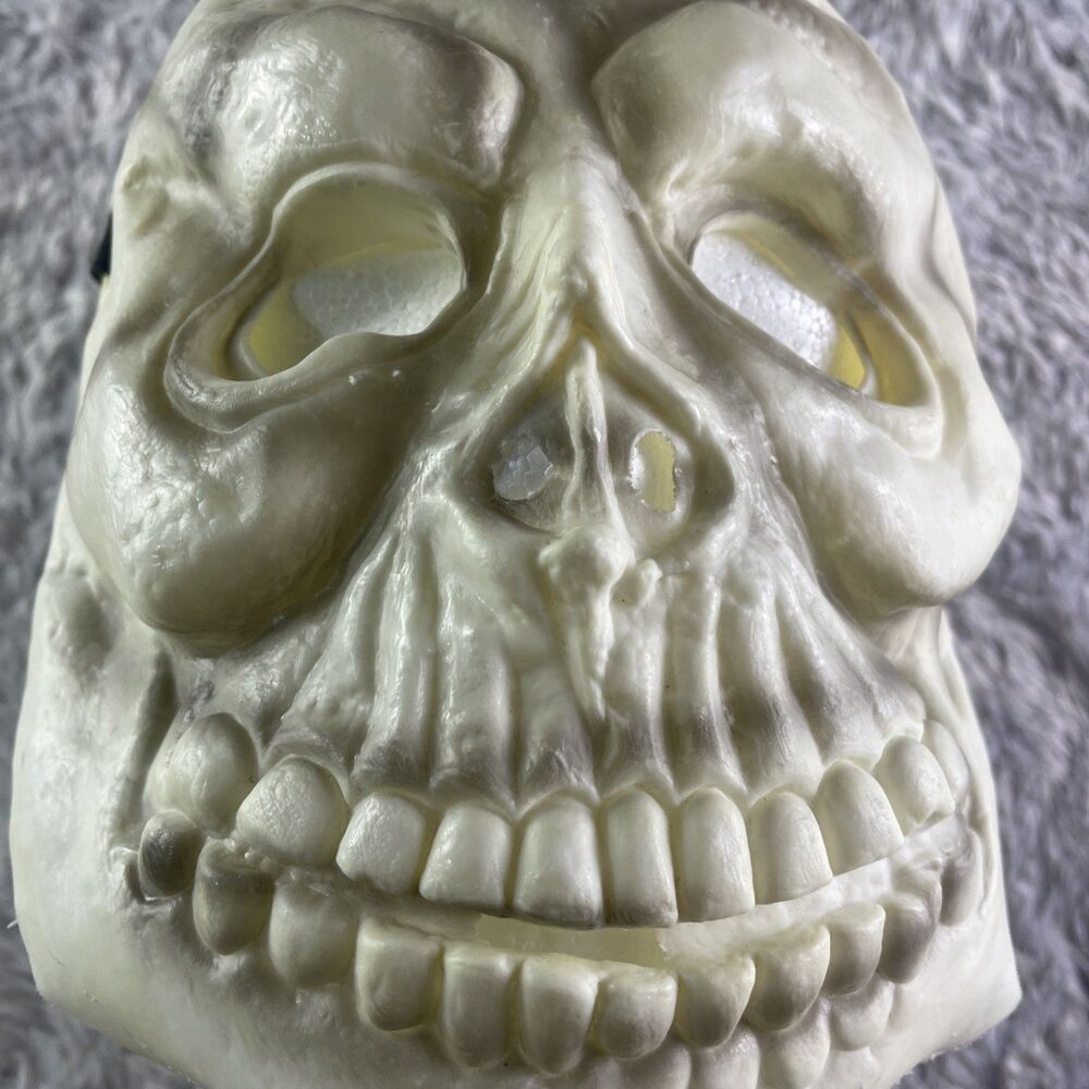 Vintage Halloween Skull Mask White One Size Costume Cosplay Horror Creepy Scare